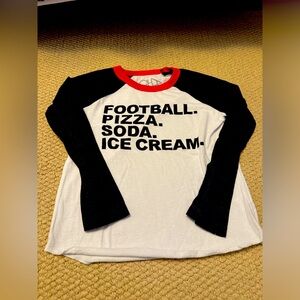 Chaser long sleeve football pizza soda ice cream tee size 7